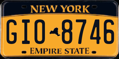 NY license plate GIO8746
