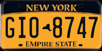 NY license plate GIO8747