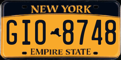 NY license plate GIO8748