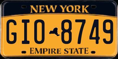 NY license plate GIO8749