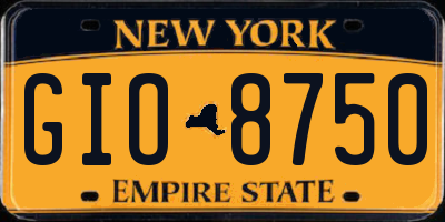 NY license plate GIO8750