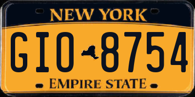 NY license plate GIO8754