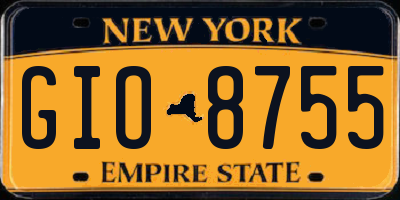 NY license plate GIO8755