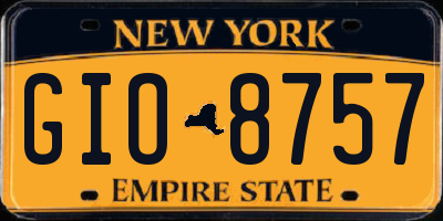 NY license plate GIO8757