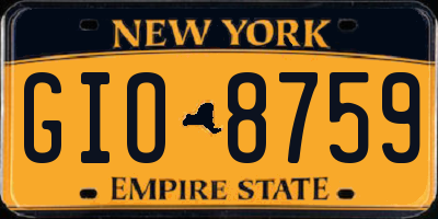 NY license plate GIO8759