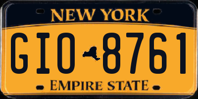 NY license plate GIO8761