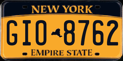NY license plate GIO8762