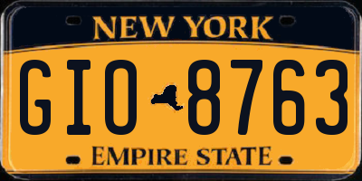 NY license plate GIO8763