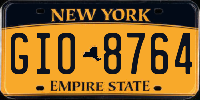 NY license plate GIO8764