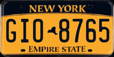 NY license plate GIO8765
