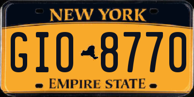NY license plate GIO8770