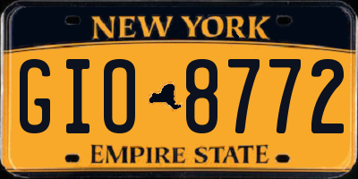 NY license plate GIO8772