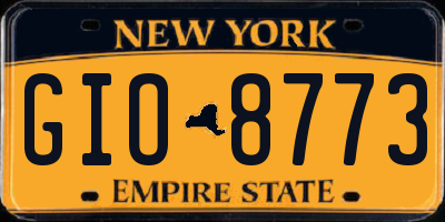 NY license plate GIO8773