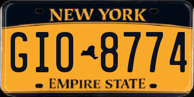 NY license plate GIO8774