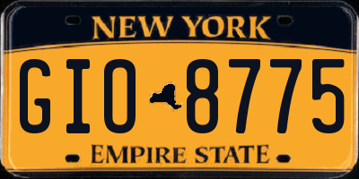 NY license plate GIO8775