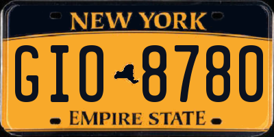 NY license plate GIO8780