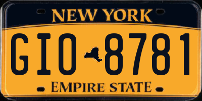 NY license plate GIO8781