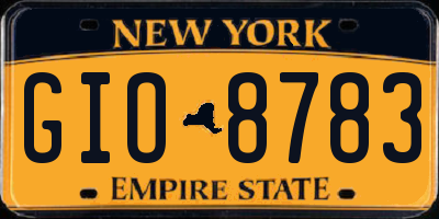 NY license plate GIO8783