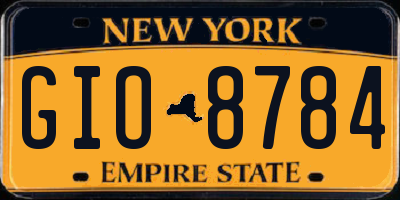 NY license plate GIO8784