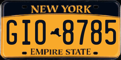 NY license plate GIO8785