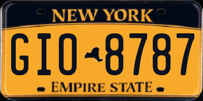 NY license plate GIO8787
