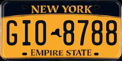 NY license plate GIO8788