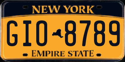 NY license plate GIO8789
