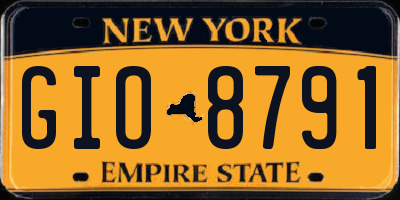 NY license plate GIO8791