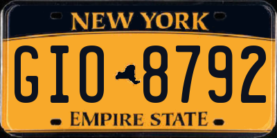 NY license plate GIO8792