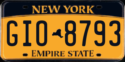 NY license plate GIO8793