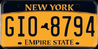 NY license plate GIO8794