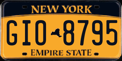 NY license plate GIO8795
