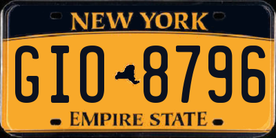 NY license plate GIO8796