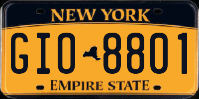NY license plate GIO8801