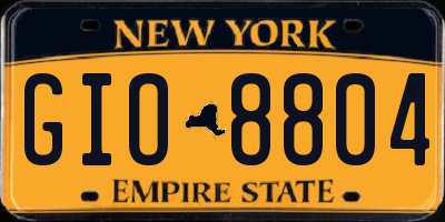 NY license plate GIO8804
