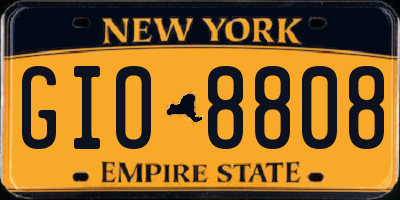 NY license plate GIO8808