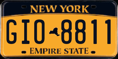 NY license plate GIO8811