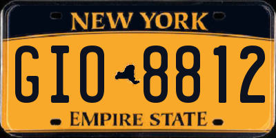 NY license plate GIO8812