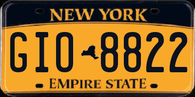 NY license plate GIO8822