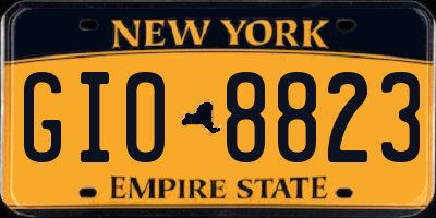 NY license plate GIO8823