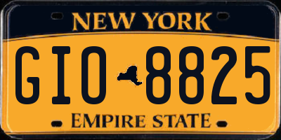 NY license plate GIO8825