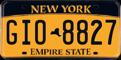 NY license plate GIO8827