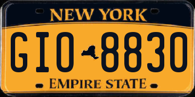NY license plate GIO8830