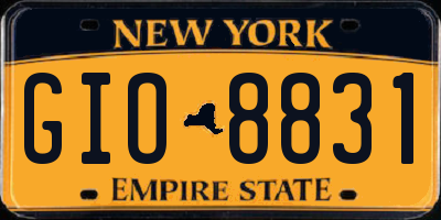 NY license plate GIO8831