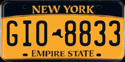 NY license plate GIO8833