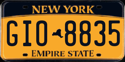 NY license plate GIO8835
