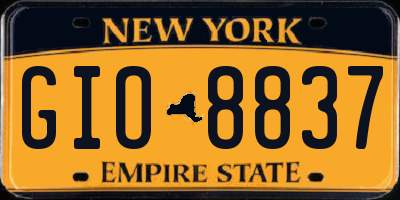NY license plate GIO8837