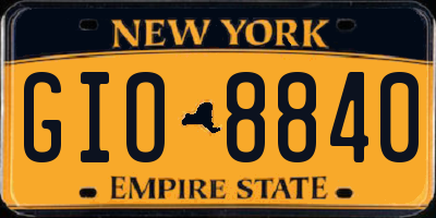 NY license plate GIO8840