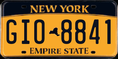 NY license plate GIO8841