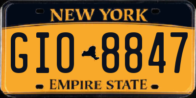 NY license plate GIO8847